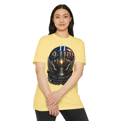 9/11 Never Forget Memorial T-Shirt — Twin Towers Tribute Tee