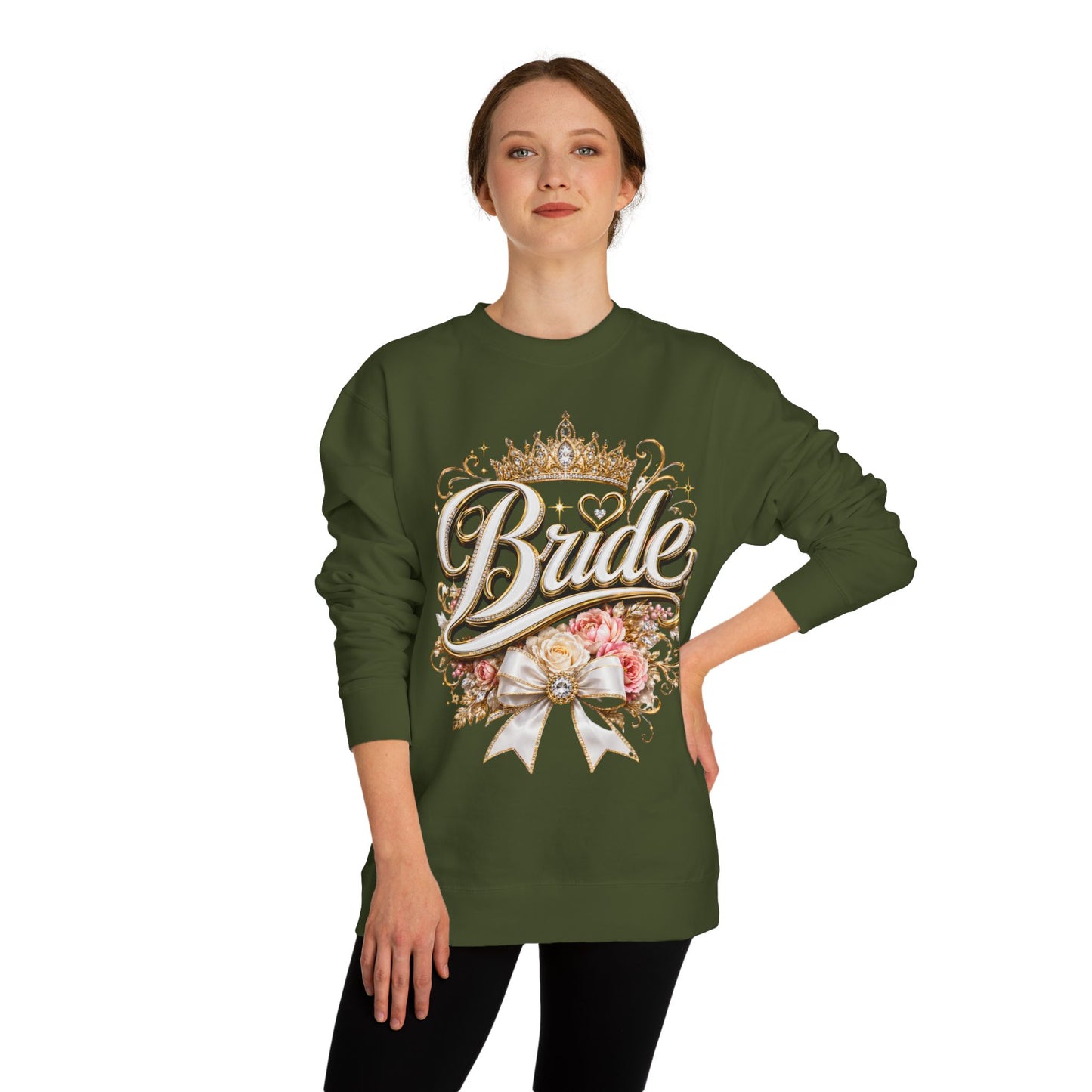 Bride Sweatshirt — Floral Crown Bridal Crewneck for Bachelorette & Wedding