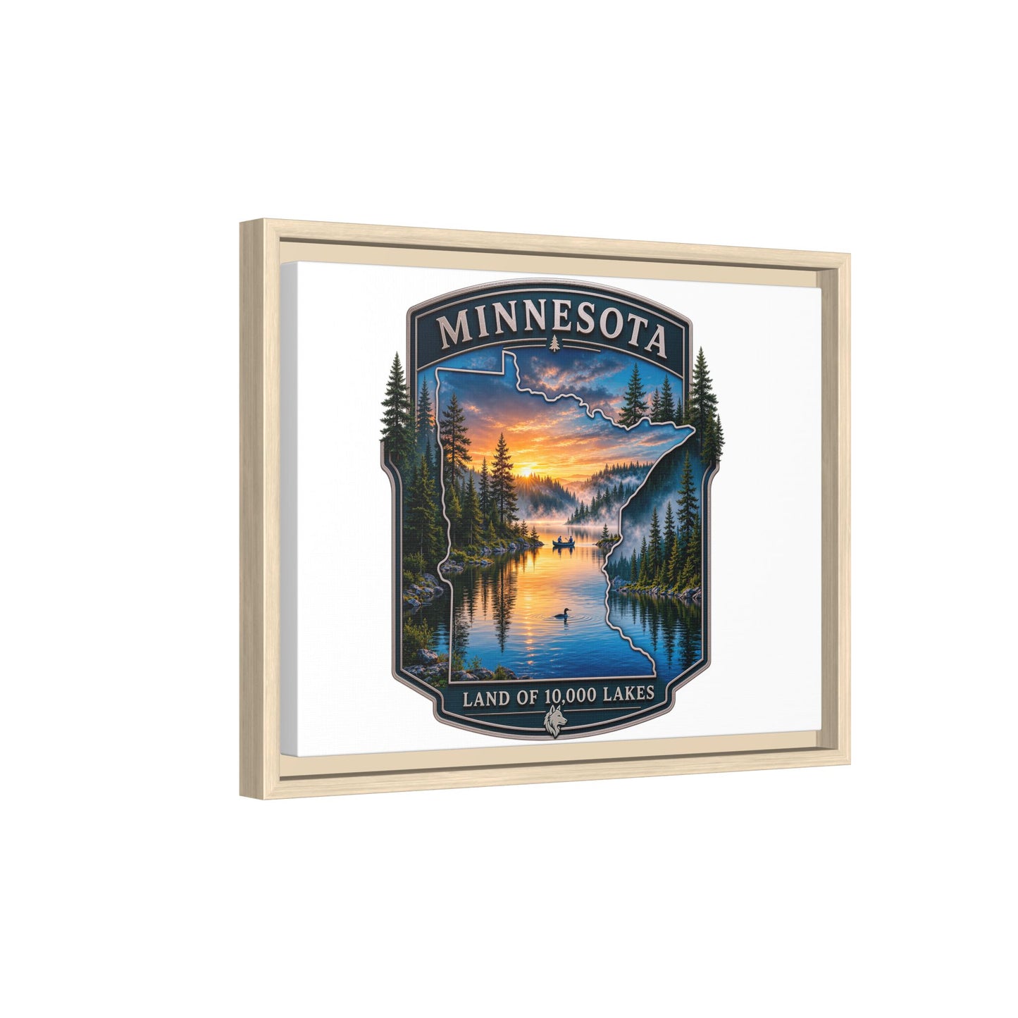 Minnesota Lakes Matte Canvas Print (Framed) — 'Land of 10,000 Lakes' Scenic Wall Art