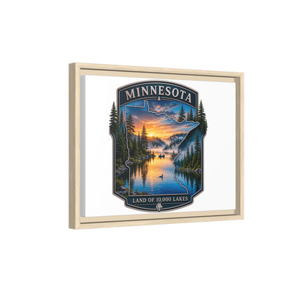 Minnesota Lakes Matte Canvas Print (Framed) — 'Land of 10,000 Lakes' Scenic Wall Art