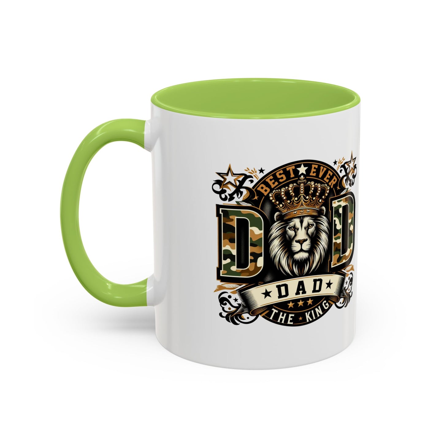 Dad Coffee Mug — "Best Ever Dad" Lion Crest Accent Mug (11/15oz)