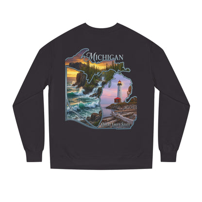Michigan Lakes State Sweatshirt — Lighthouse & Great Lakes Scenic Pullover