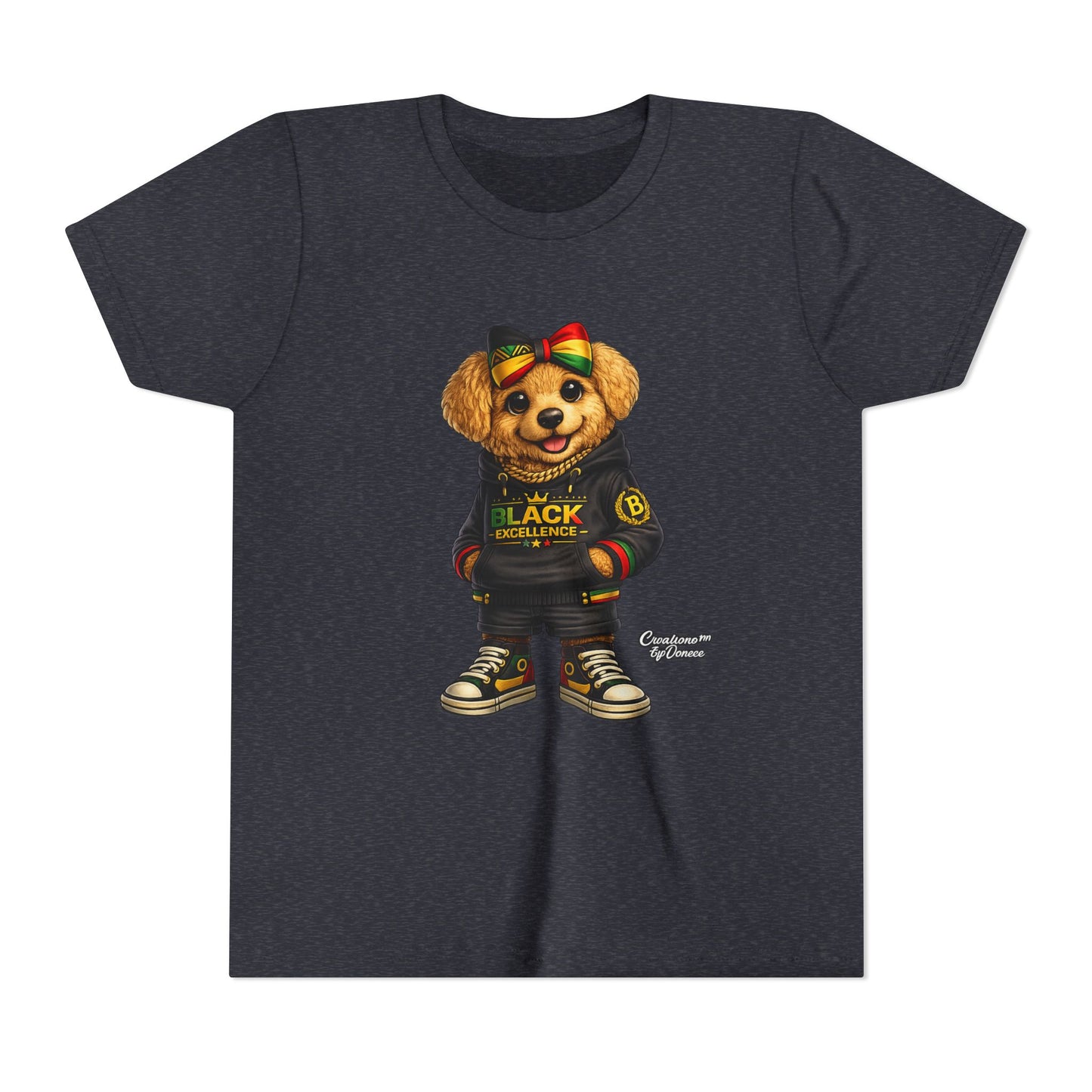 Youth Tee — Rasta Teddy "Black Excellence" Graphic Shirt