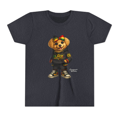 Youth Tee — Rasta Teddy "Black Excellence" Graphic Shirt