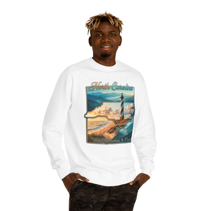 North Carolina Lighthouse Sweatshirt — From Mountains to Coast Scenic Crewneck