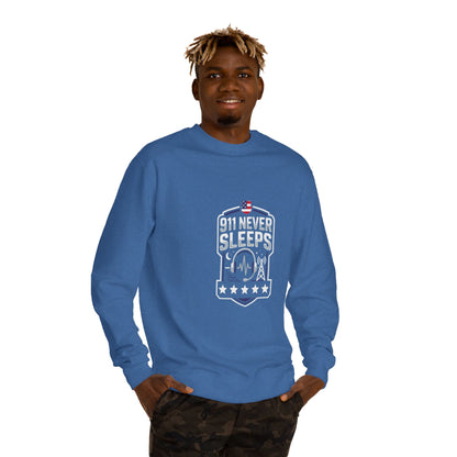 911 Never Sleeps Sweatshirt – Emergency Dispatcher & First Responder Tribute Crewneck