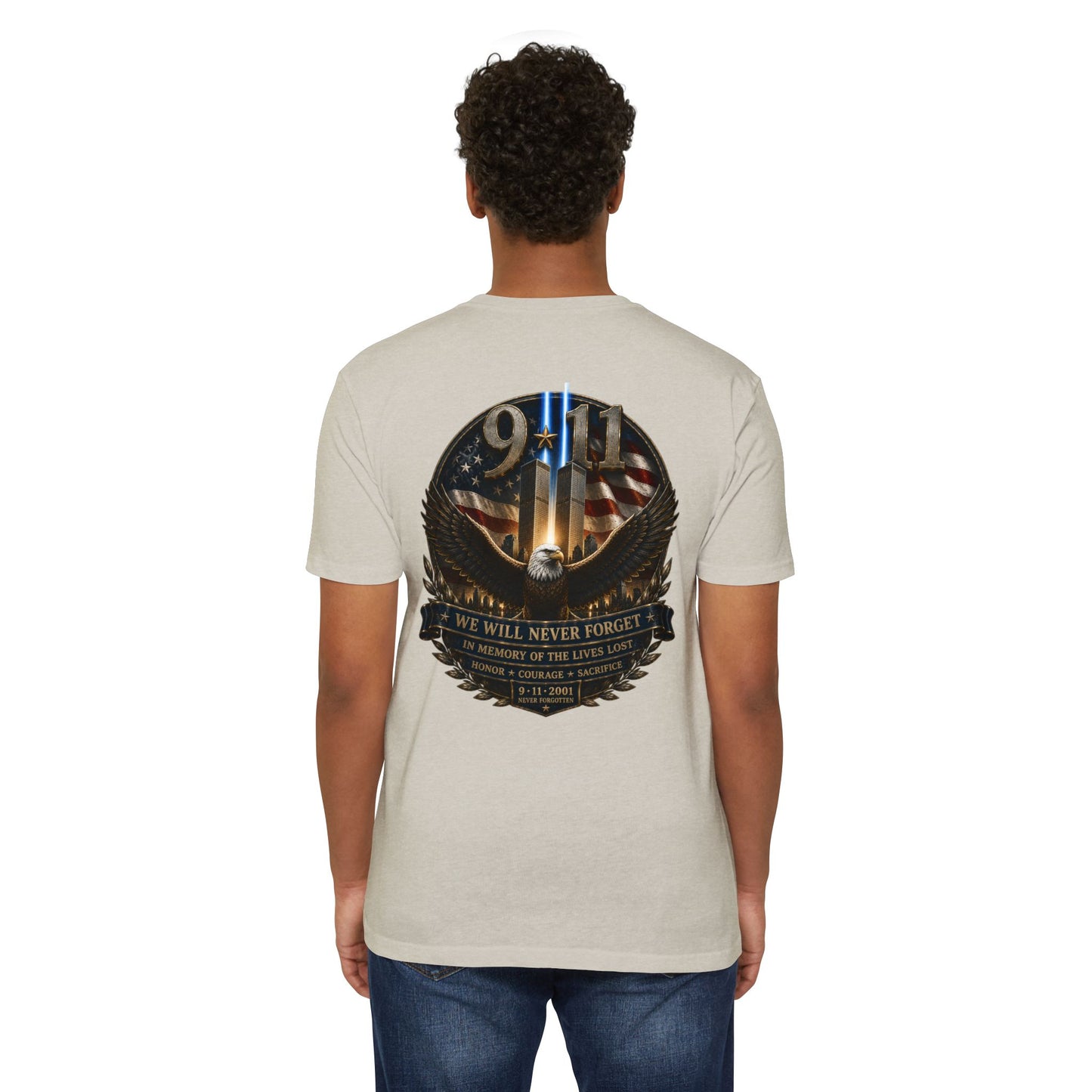 9/11 Memorial Eagle T-Shirt — We Will Never Forget Patriotic Tribute Tee
