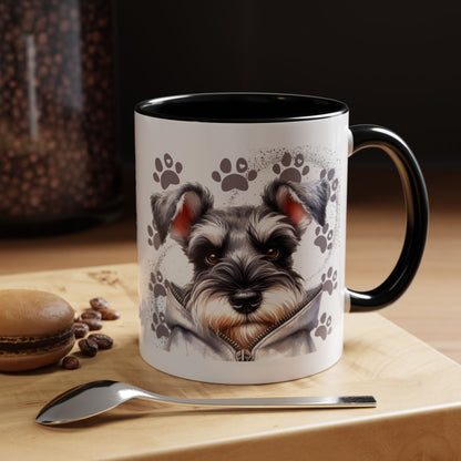 Schnauzer Paw Print Accent Coffee Mug (11/15oz)
