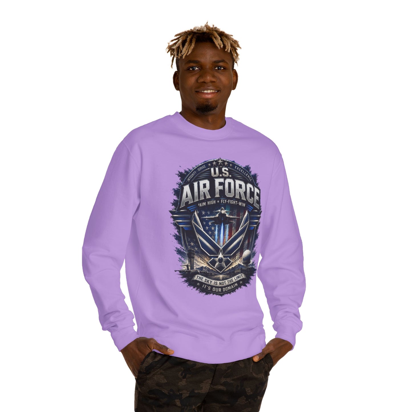 Air Force Crewneck Sweatshirt - U.S. Military Emblem Graphic
