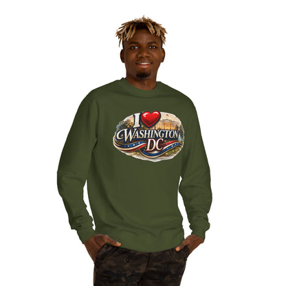 Washington DC "I  Washington DC" Sweatshirt - Tourist Souvenir Crewneck