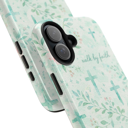 Walk By Faith Phone Case | Christian floral iPhone Case