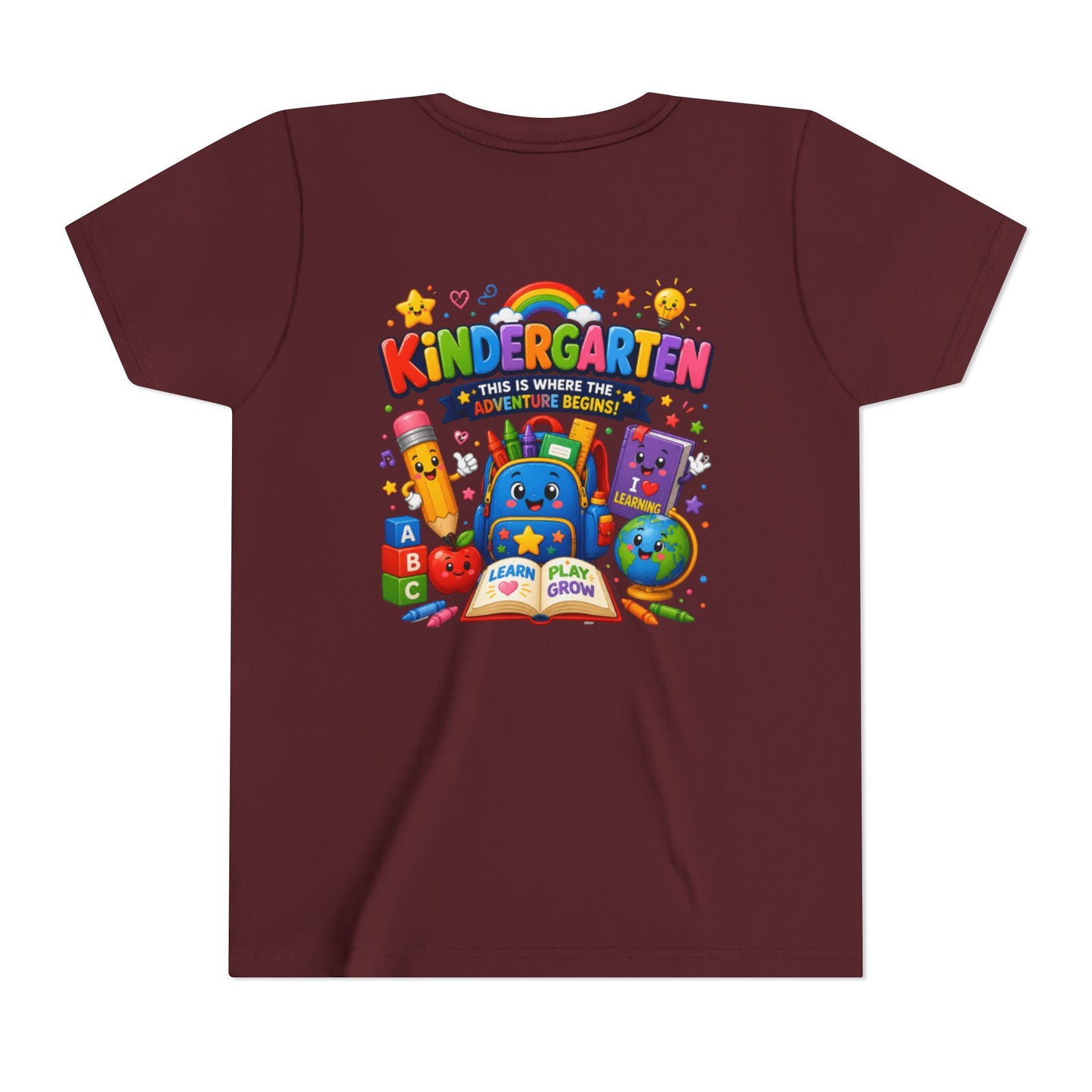 Kindergarten Kids T‑Shirt — 'Kindergarten: This Is Where the Fun Begins' Colorful Back-to-School Tee