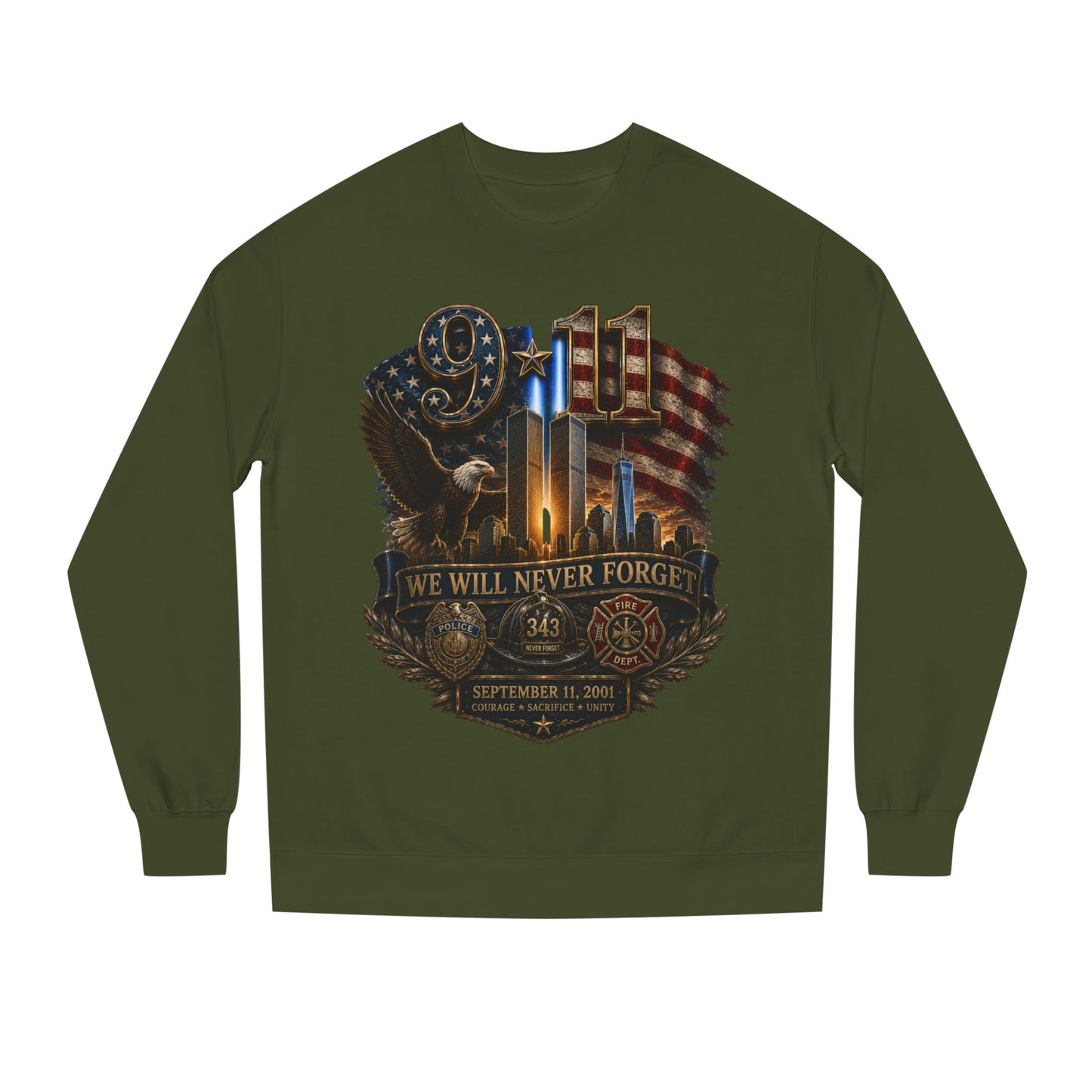 9/11 We Will Never Forget Memorial Sweatshirt