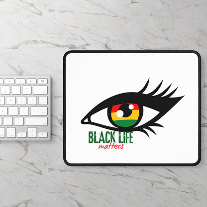 Gaming Mouse Pad — Black Life Matters Eye Design (Pan-African Colors)