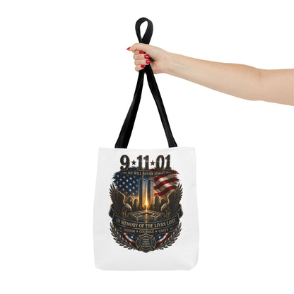 9/11 Memorial Tote Bag — We Will Never Forget Tribute Tote