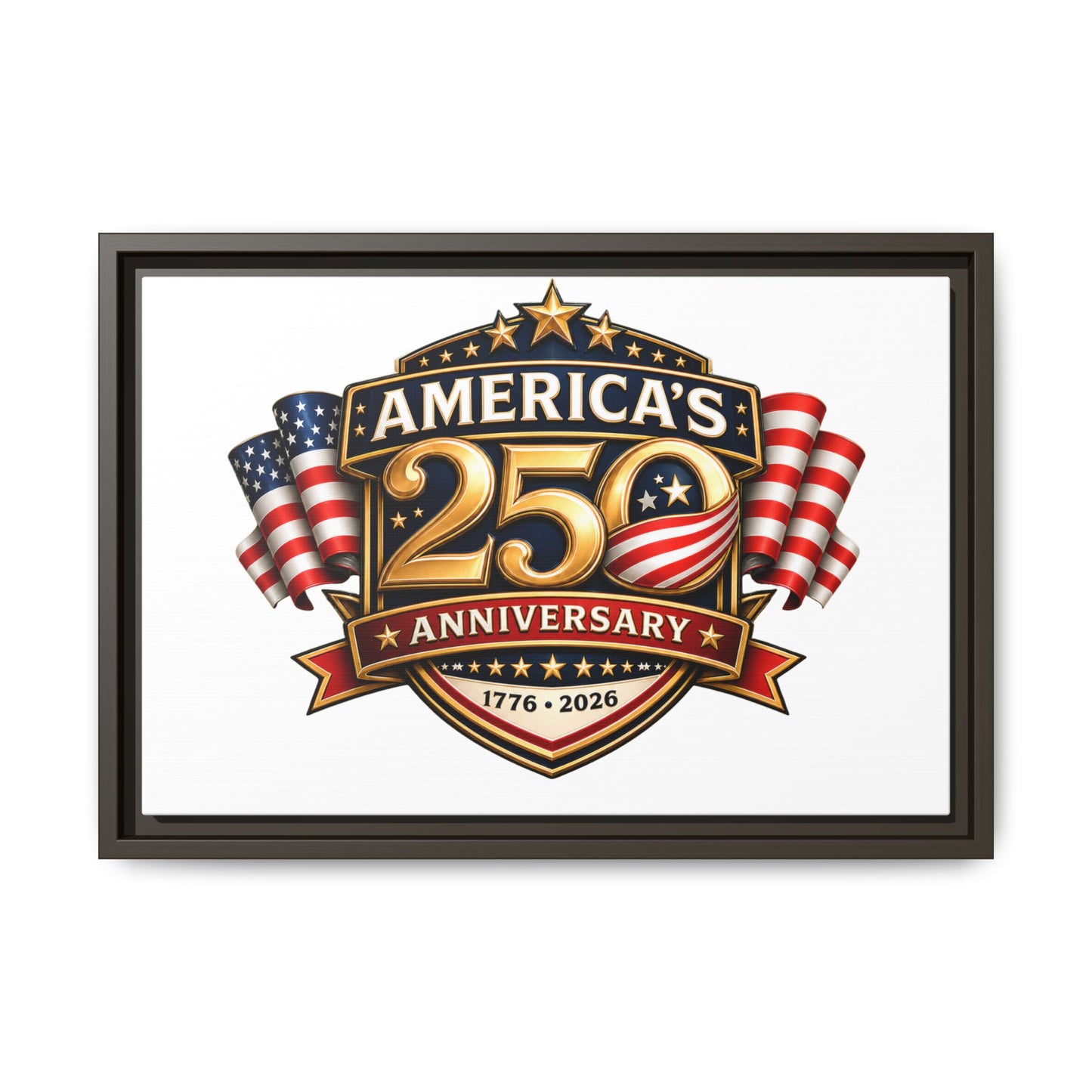 America's 250th Anniversary Framed Matte Canvas - 1776–2026 Patriotic Wall Art