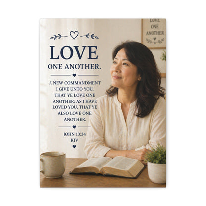 Love One Another - John 13:34 KJV Canvas Wall Art