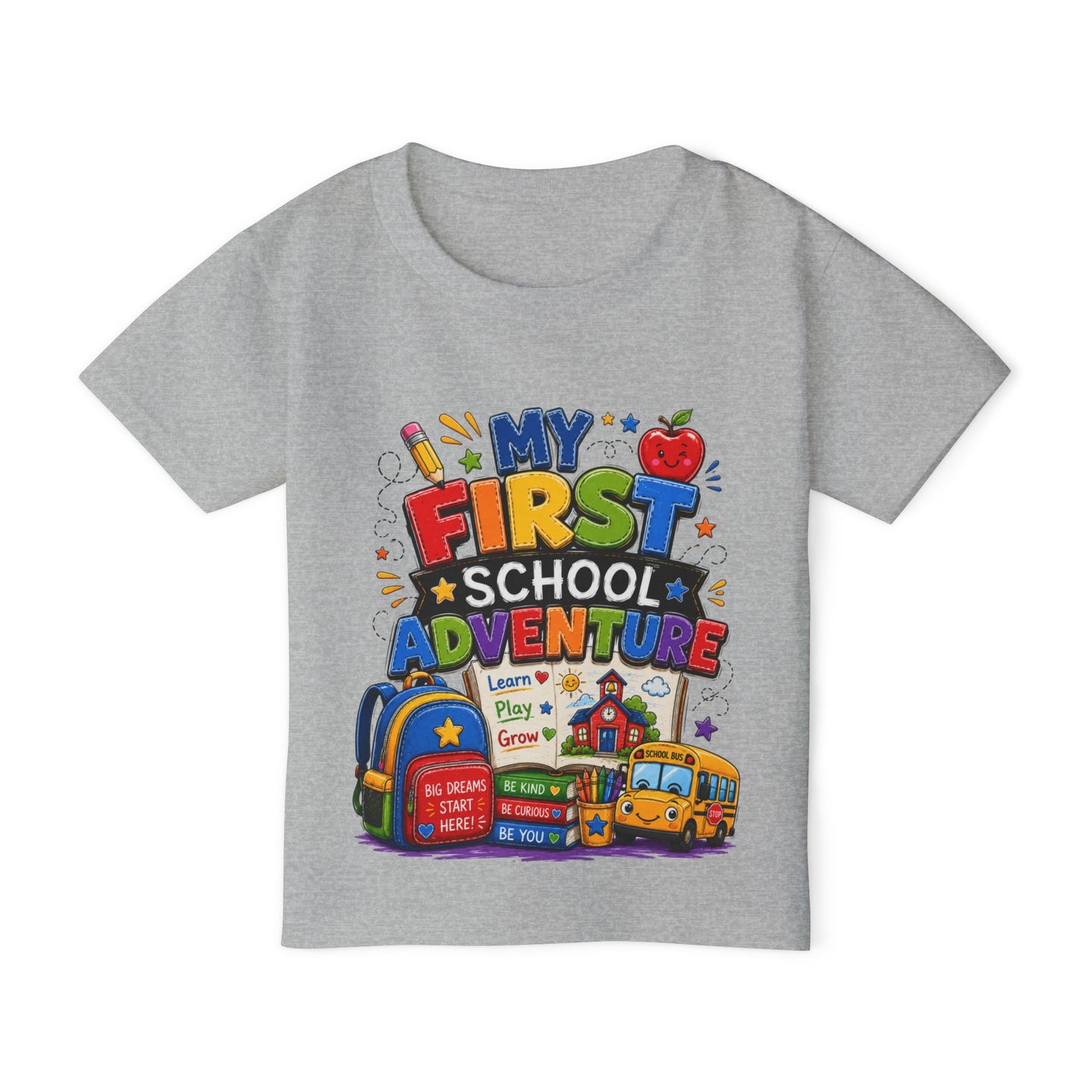 Toddler T‑Shirt — "My First School Adventure" Back‑to‑School Kids Tee