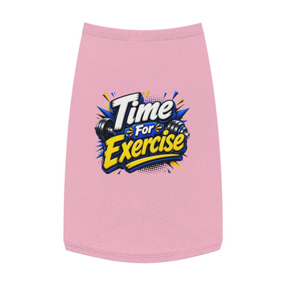 Pet Tank Top — "Time For Exercise" Dog Workout Tee