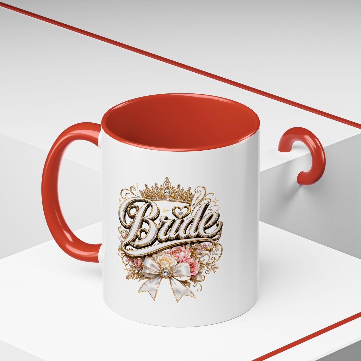 Bride Accent Coffee Mug — Floral Crown Bridal Gift (11/15oz)