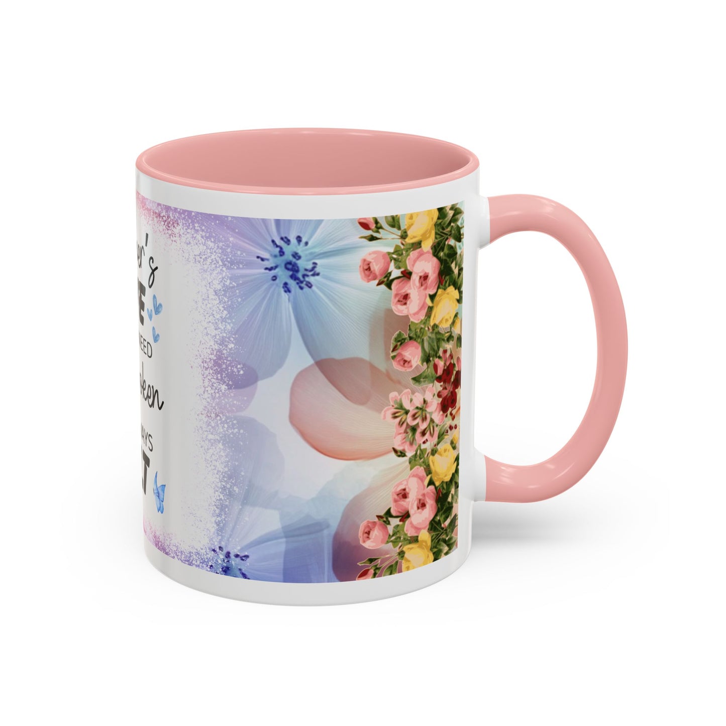Mother’s Love Accent Coffee Mug – Floral Inspirational Gift (11/15 oz)