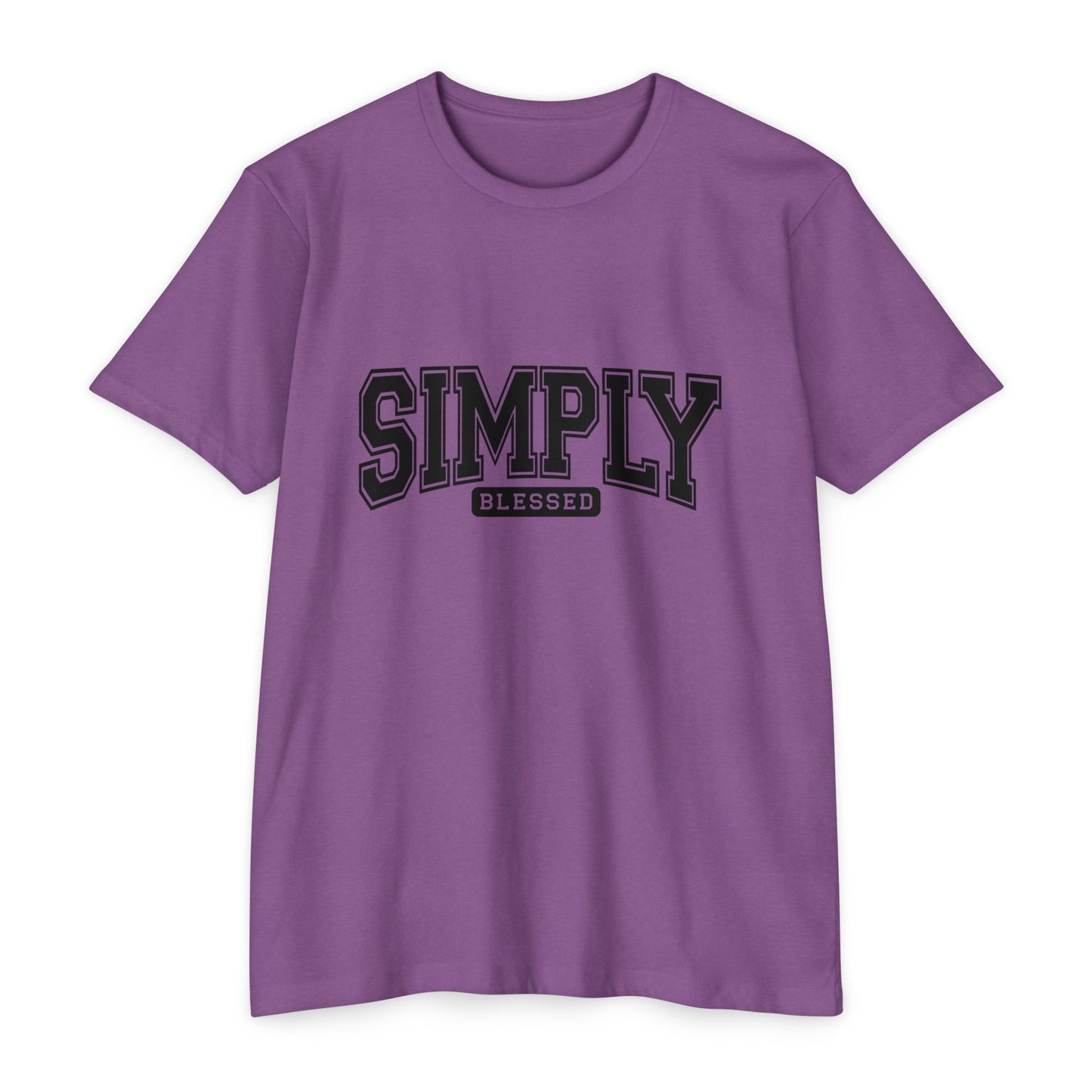 Simply Blessed T-Shirt — Vintage Collegiate Script Faith Tee