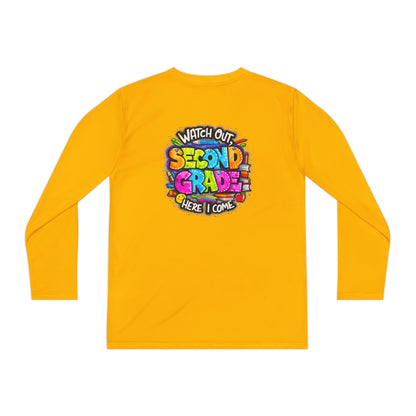 Second Grade Long Sleeve Tee — "Watch Out Second Grade Here I Come" Youth Shirt
