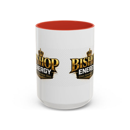 Bishop Energy Coffee Mug — Gold Crown Logo Accent Ceramic Mug (11/15oz)