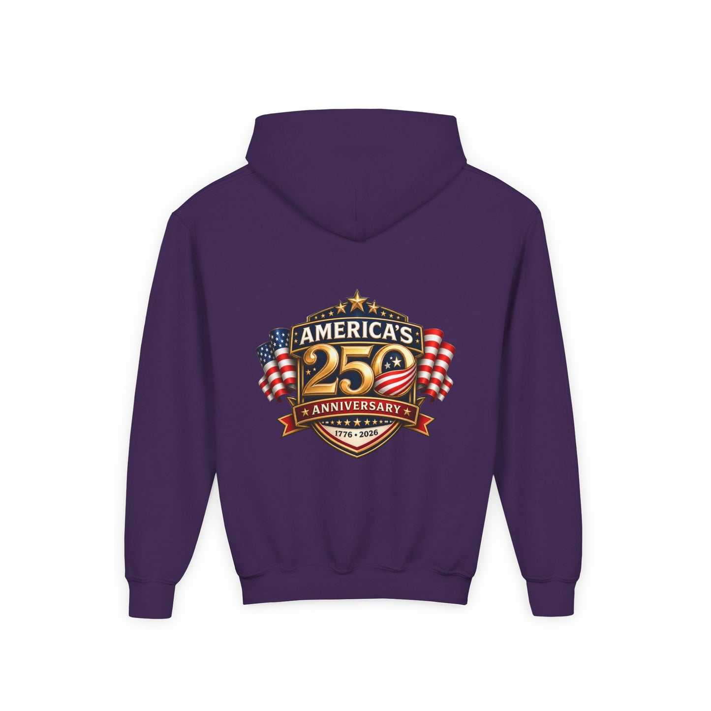 Youth Hoodie — "America's 250th Anniversary" Patriotic 1776-2026 Celebration Design