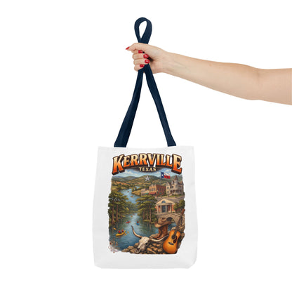 Kerrville Texas Scenic Tote Bag — River, Guitar & Hill Country Souvenir
