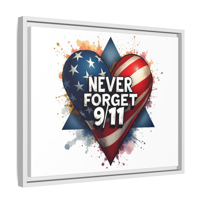 Never Forget 9/11 Framed Canvas Print