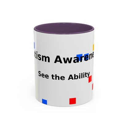 Autism Awareness Accent Mug - "See the Ability" Coffee Cup