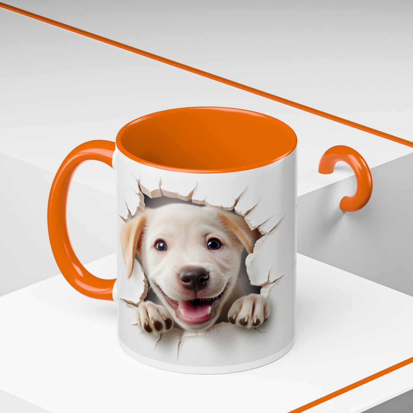 Puppy Peek-A-Boo Accent Coffee Mug (11/15oz)