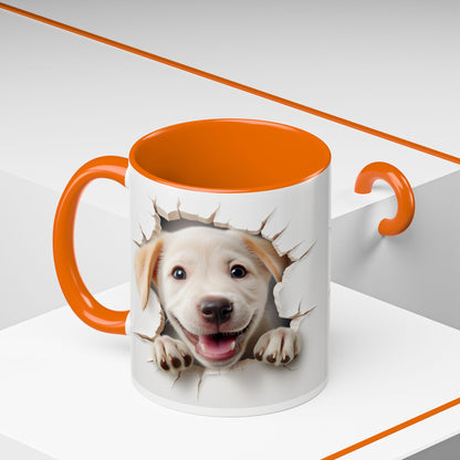 Puppy Peek-A-Boo Accent Coffee Mug (11/15oz)