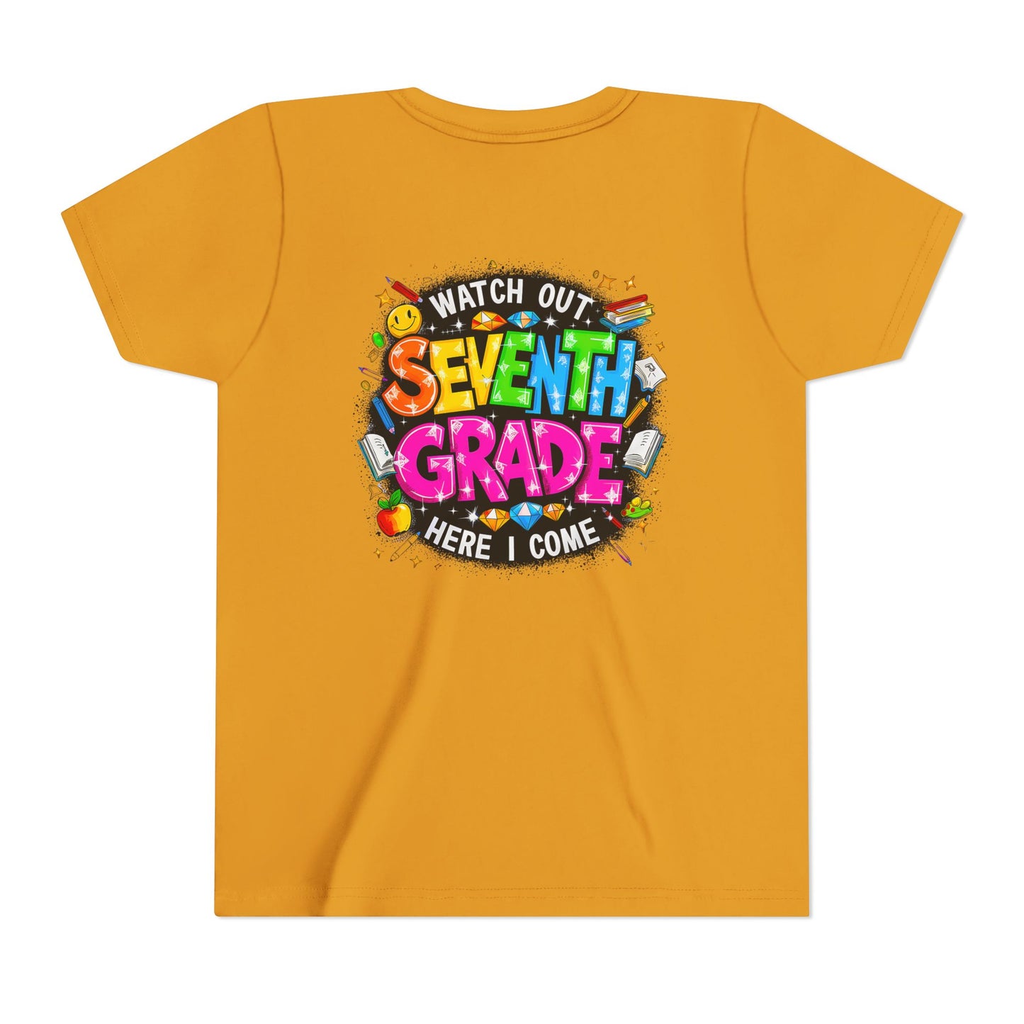 Seventh Grade Kids T-Shirt – “Watch Out Seventh Grade Here I Come” Back-to-School Tee