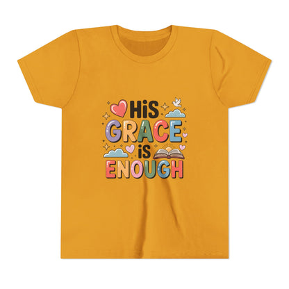 His Grace Is Enough Youth Tee — Christian Kids Inspirational Shirt