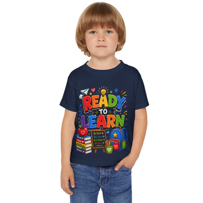 Toddler T-Shirt — "Ready to Learn" Colorful Back-to-School Design