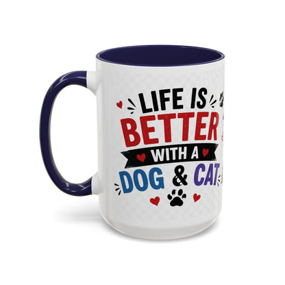 Dog and Cat Coffee Mug — 'This Is My Healer I'm A Cat' Cute Pet Lover Accent Mug (11/15oz)