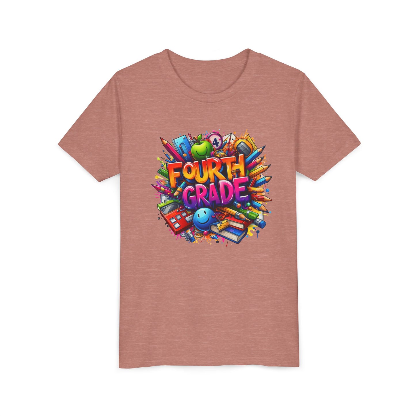 Fourth Grade Youth T‑Shirt – Colorful School Supplies Back to School Tee