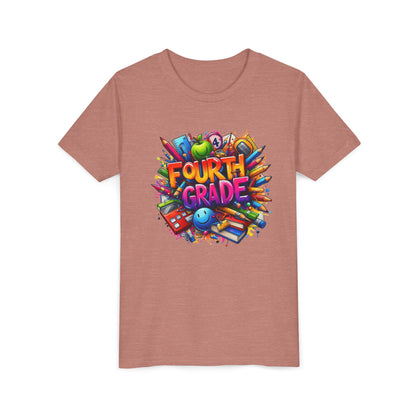 Fourth Grade Youth T‑Shirt – Colorful School Supplies Back to School Tee