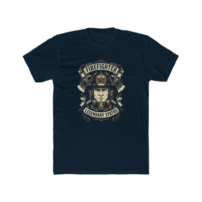 Firefighter Legendary Status T-Shirt — Vintage Fireman Helmet Graphic