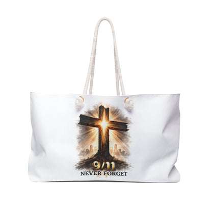 9/11 Never Forget Weekender Bag - Memorial Cross Travel Tote