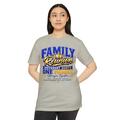 Family Reunion T-Shirt — "Family Reunion: Different Roots One Family" Keepsake Tee