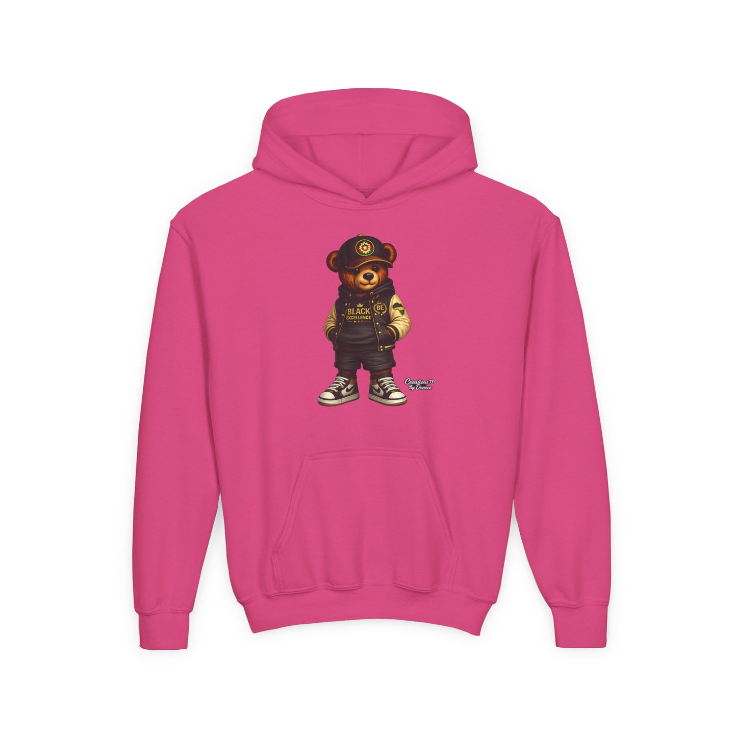 Youth Teddy Bear Hoodie — Cool Streetwear Bear Graphic Sweatshirt