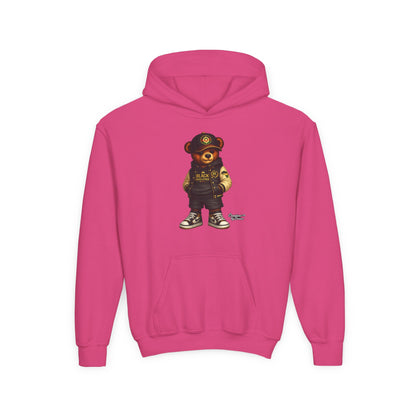 Youth Teddy Bear Hoodie — Cool Streetwear Bear Graphic Sweatshirt