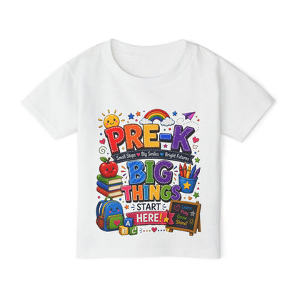Toddler T-Shirt — "Pre-K Big Things Start Here" Back-to-School Shirt