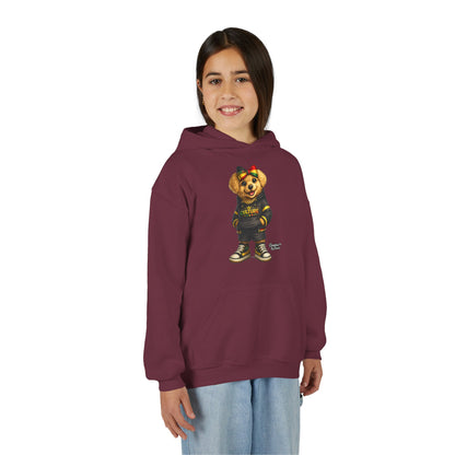 Youth Hoodie — Cute Rasta Bear 'Culture' Graphic Pullover