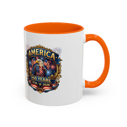250th America Eagle Coffee Mug — Patriotic 1776–2026 Anniversary Accent Mug