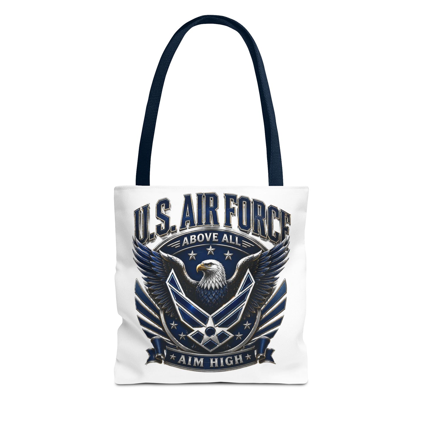 U.S. Air Force Eagle Tote Bag - "Aim High" Military Canvas Tote