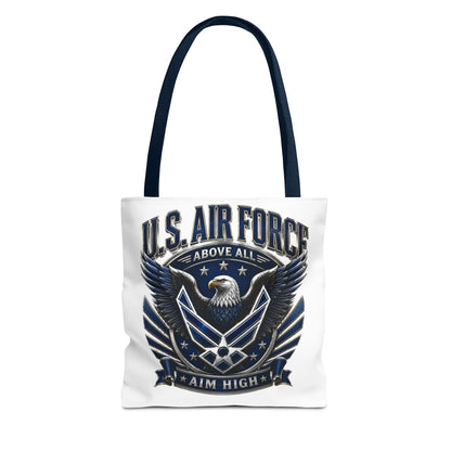 U.S. Air Force Eagle Tote Bag - "Aim High" Military Canvas Tote